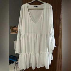 White tiered dress SHEIN plus size